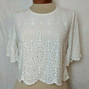Sold! White Eyelet Crop Top